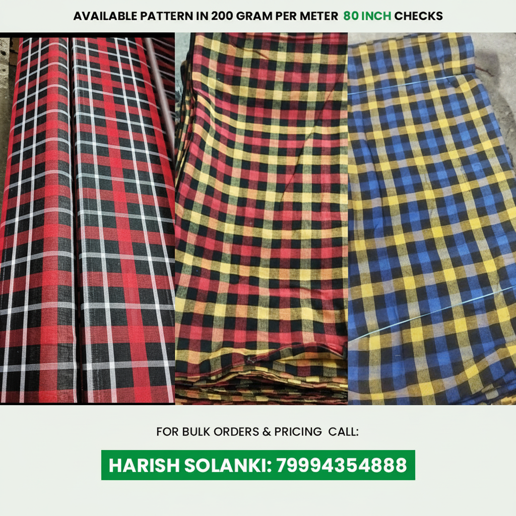 High-quality plaid fabric and checks matress fabric in various colors. As a leading textile cloth supplier, we offer indian textile cloth, cotton polyster blend fabric, and powerloom fabric. Ideal for industrial use, including cotton industrial fabric, majarpat, and woven interlining fabric.